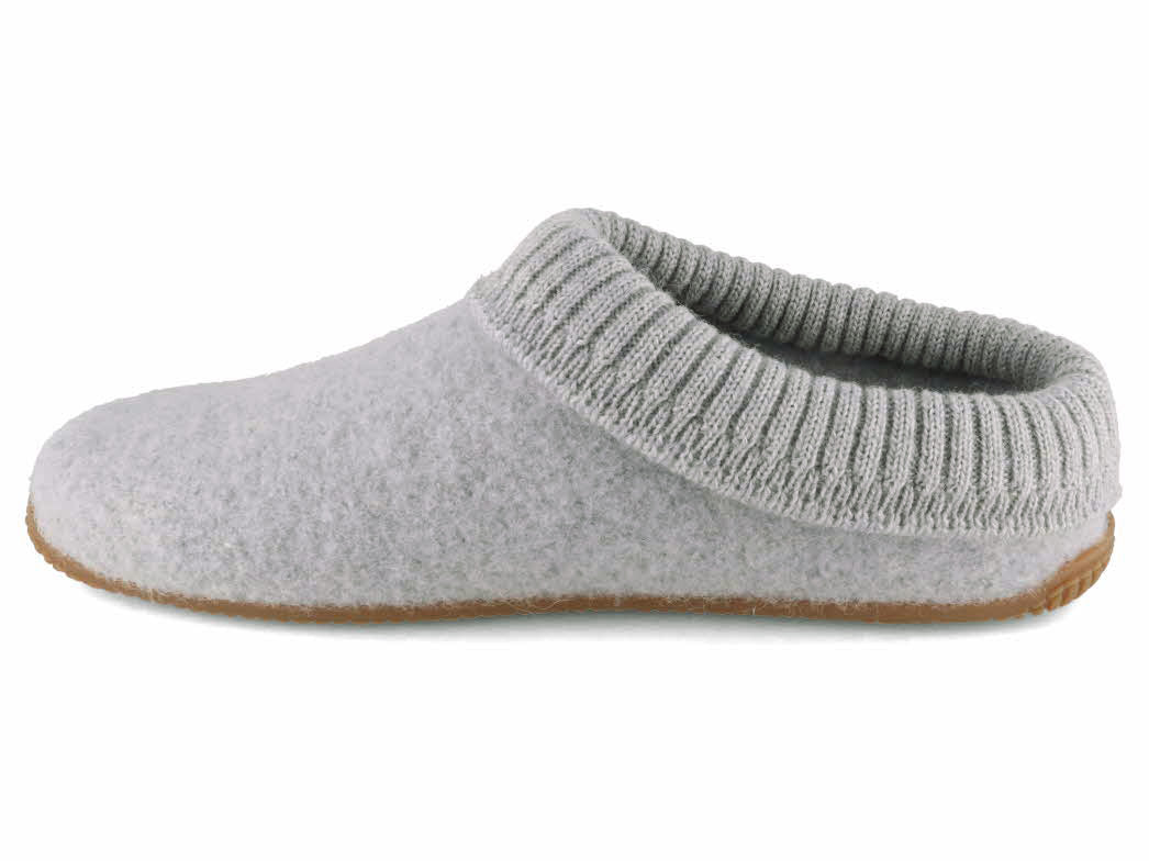 1 Living-Kitzbuehel-Womens-Slippers-With-A-Knitted-Cuff-light-gray #farbe_Grey