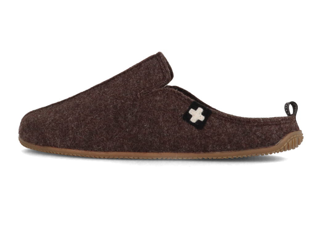 1 Living-Kitzbhel-Men-Felt-Slippers-Swiss-cross-brown #farbe_Brown