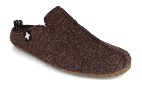 Living-Kitzbhel-Men-Felt-Slippers-Swiss-cross-brown #farbe_Brown