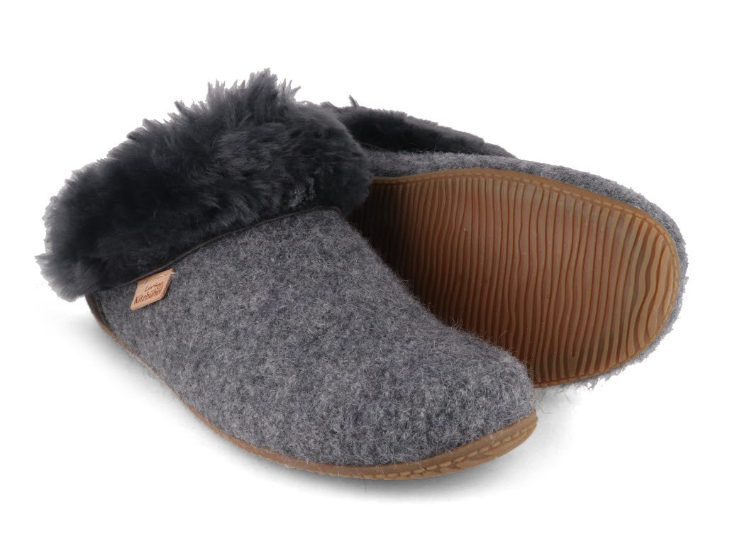 1 Living-Kitzbhel-Women-Boiled-Wool-Lambskin-Slippers-Slip-On-Premium-gray #farbe_Gray