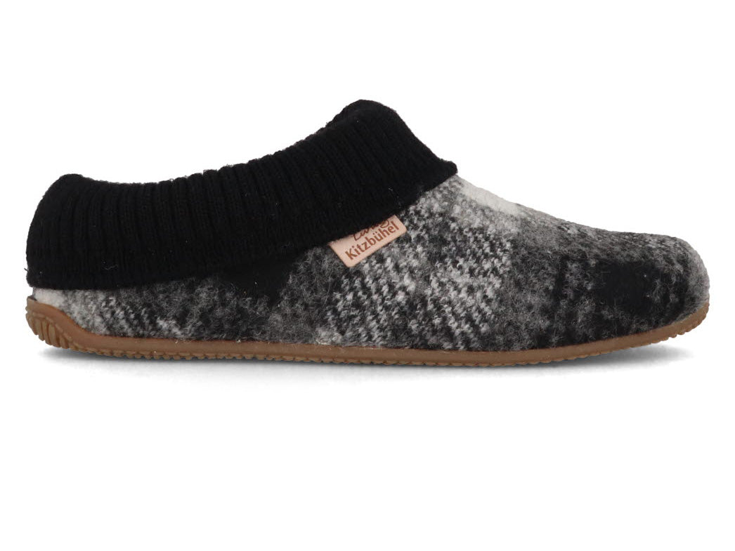 1 LIVING-KITZBHEL-Women-Slippers-with-knitted-cuff-black-gray #farbe_Black