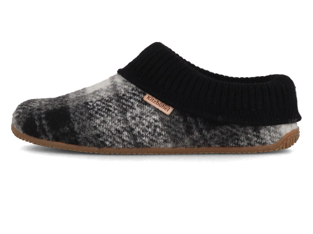 1 LIVING-KITZBHEL-Women-Slippers-with-knitted-cuff-black-gray #farbe_Black