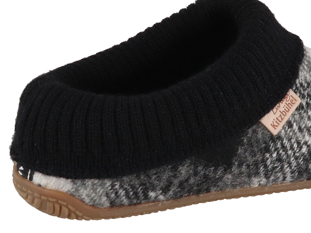 1 LIVING-KITZBHEL-Women-Slippers-with-knitted-cuff-black-gray #farbe_Black