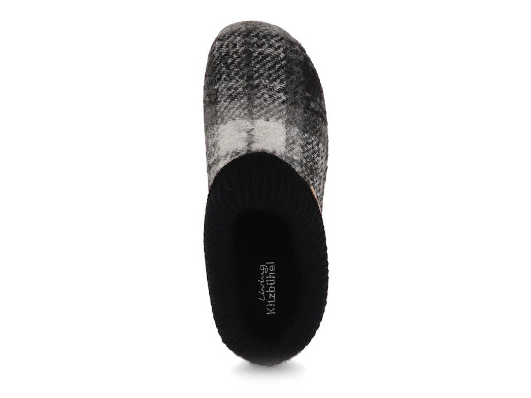 1 LIVING-KITZBHEL-Women-Slippers-with-knitted-cuff-black-gray #farbe_Black