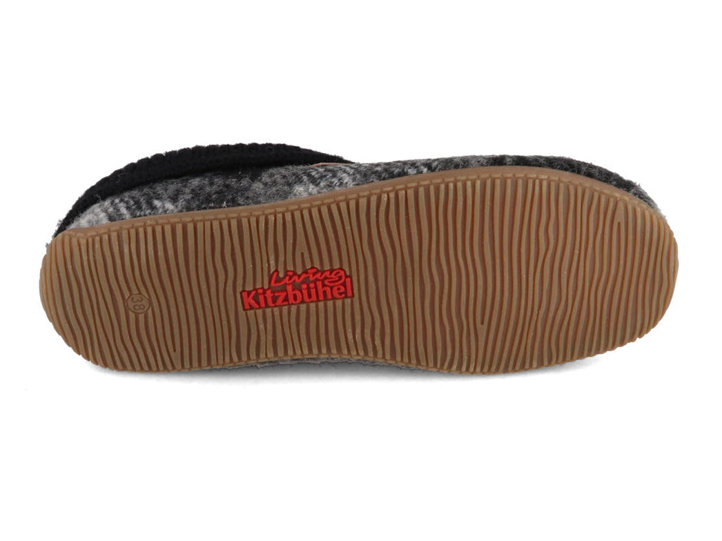 1 LIVING-KITZBHEL-Women-Slippers-with-knitted-cuff-black-gray #farbe_Black