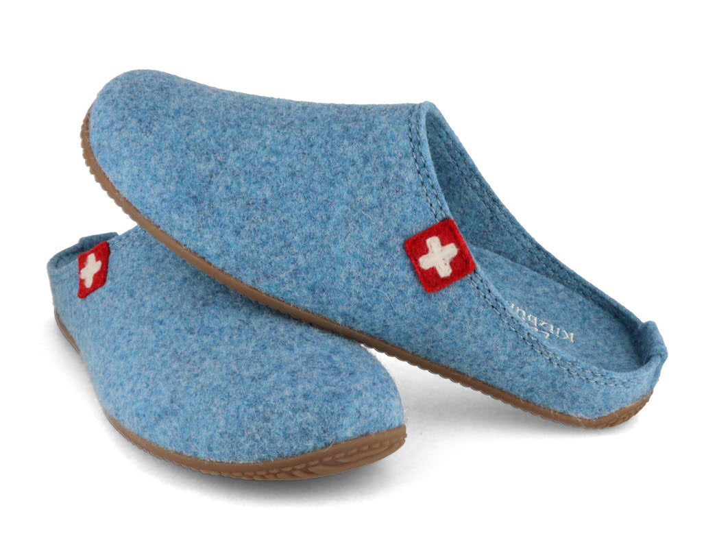 1 LIVING-KITZBHEL-Women-Felt-Slippers-Swiss-Cross-blue-mountain #farbe_Blue