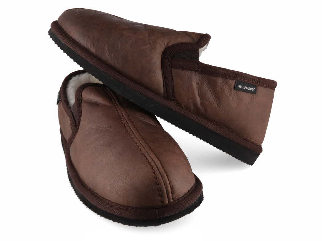 1 SHEPHERD-Men-Slippers-Bosse-oiled-antique #farbe_Brown