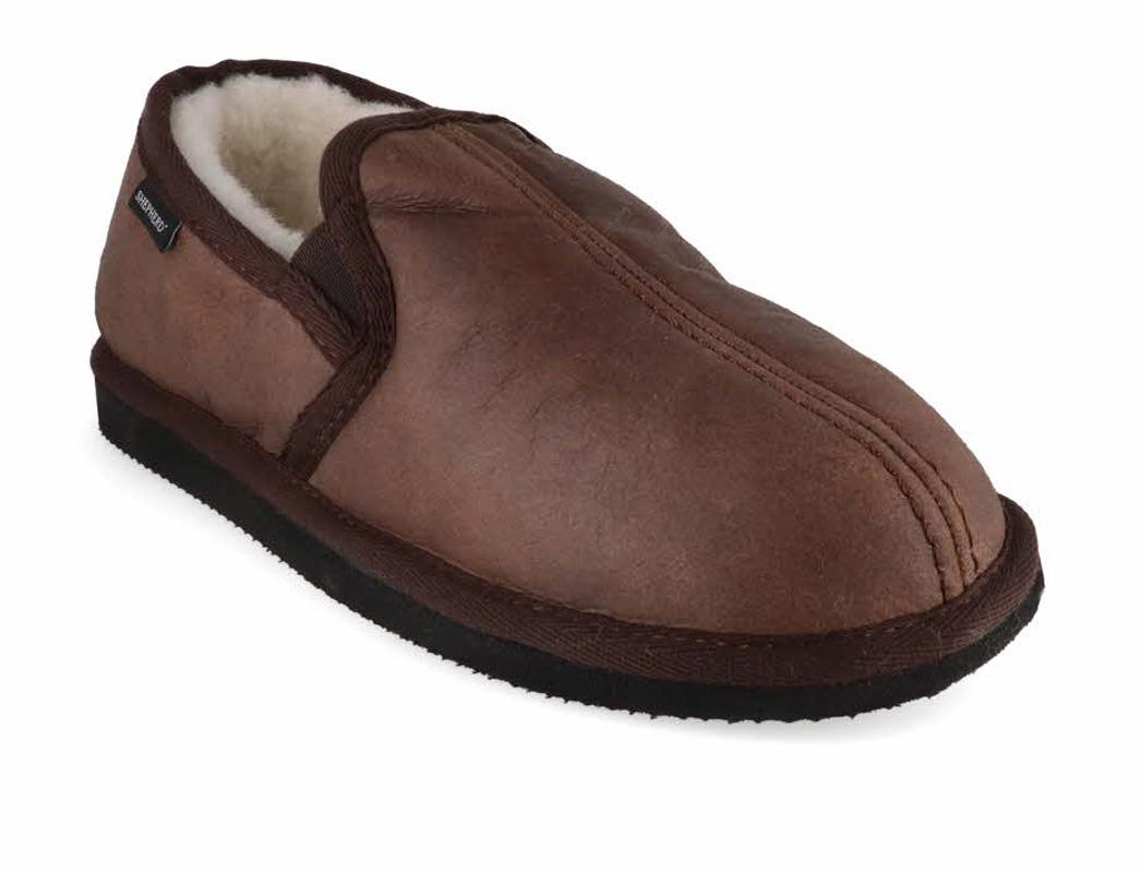 SHEPHERD-Men-Slippers-Bosse-oiled-antique #farbe_Brown
