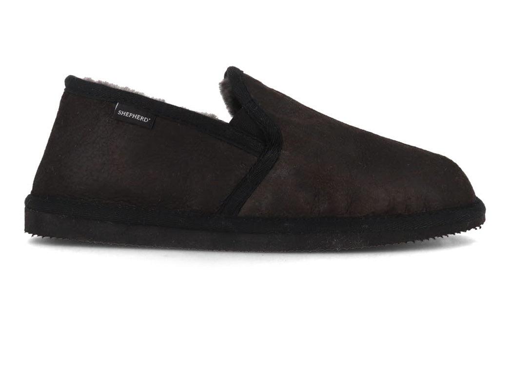 1 SHEPHERD-Men-Lambskin-Slippers-Bosse-black #farbe_Black