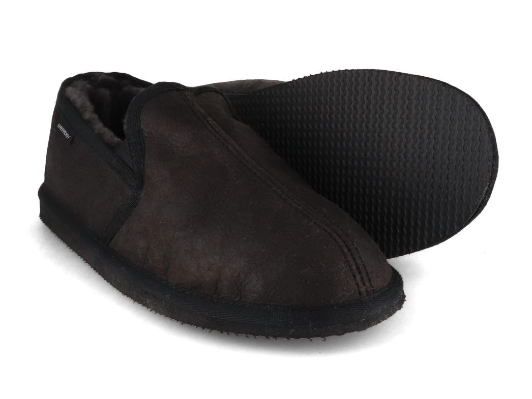 1 SHEPHERD-Men-Lambskin-Slippers-Bosse-black #farbe_Black
