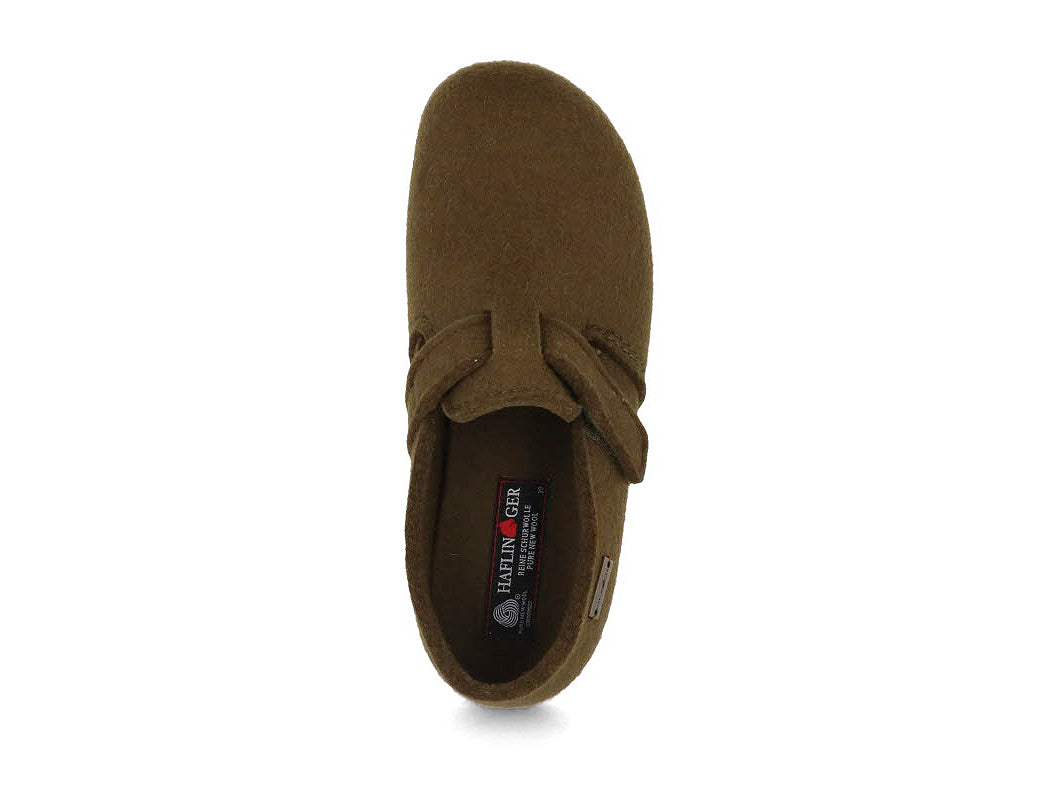 1 HAFLINGER-Women-Men-Closed-Heel-Velcro-Slippers-Everest-Focus-olive #farbe_Green