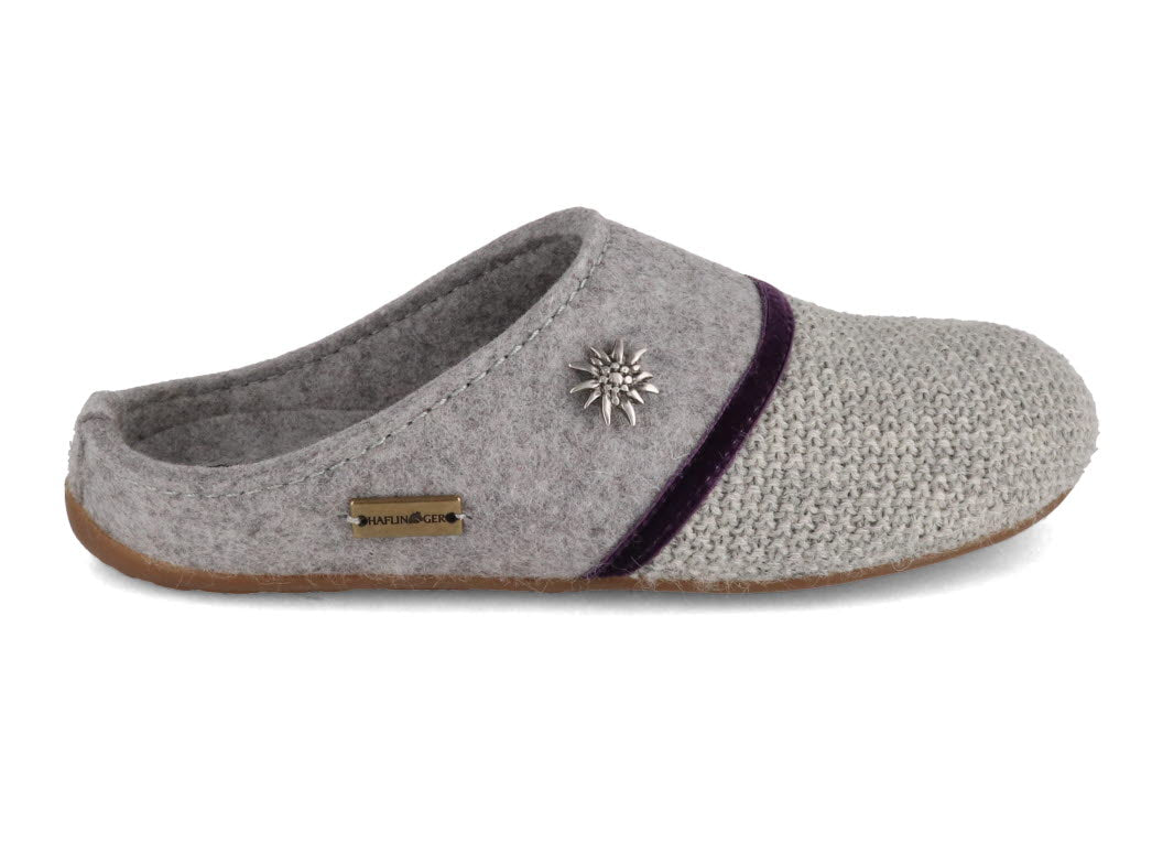 1 HAFLINGER-Wool-Slippers--Everest-Edelwei-Stone-Gray #farbe_Grey