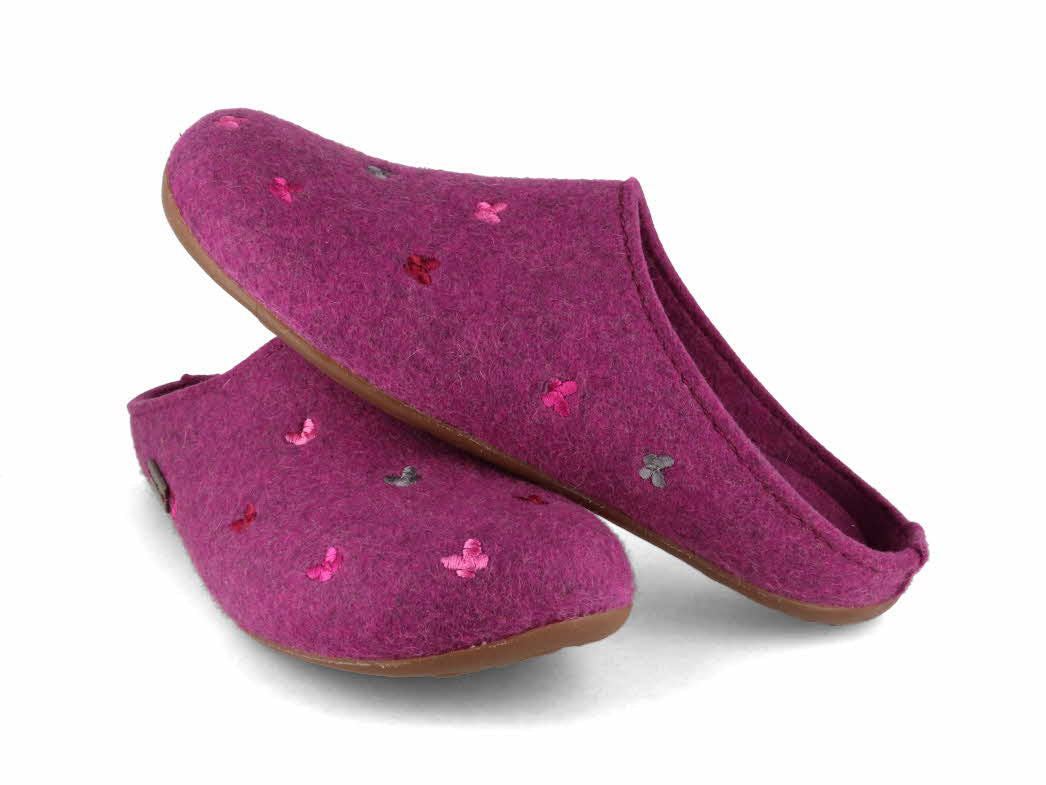 1 HAFLINGER-Women-Slippers-Farfalline-mulberry #farbe_Rosa