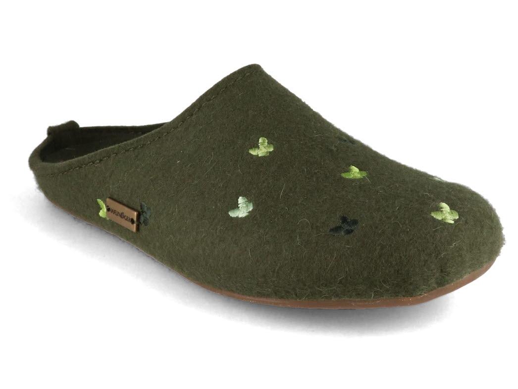 HAFLINGER-Slipper--Everest-Farfalline-Yew #farbe_Green