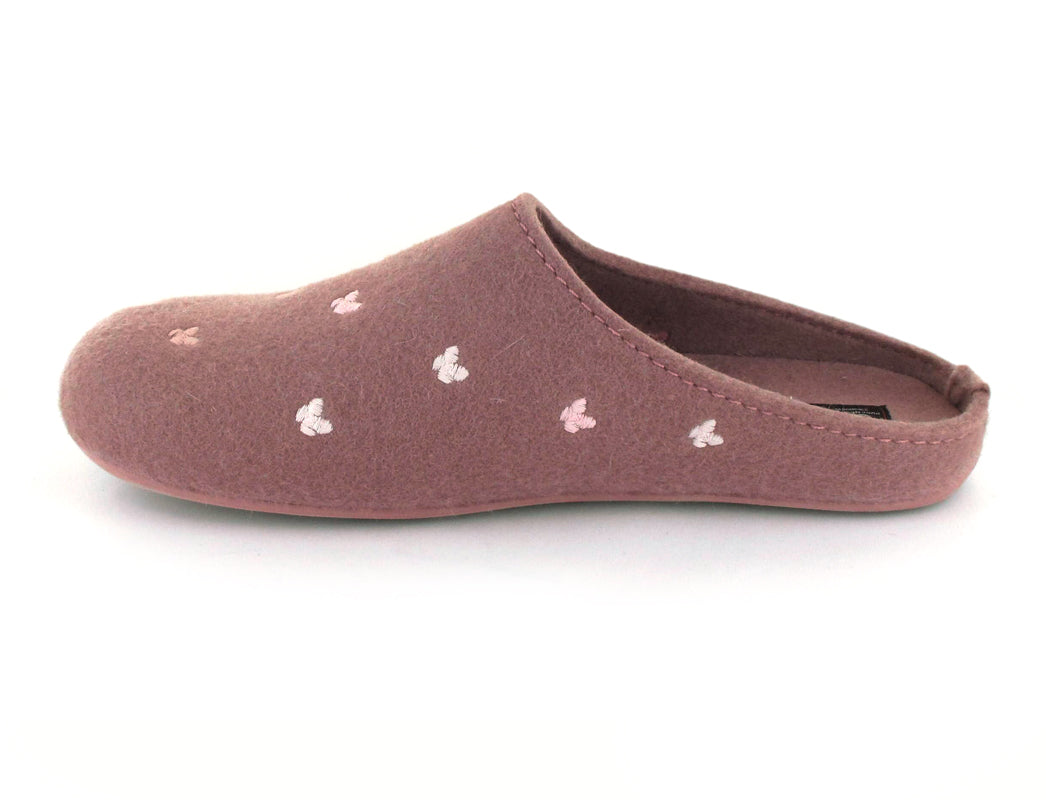 haflinger-womens-felt-slippers-farfalline #color_rosewood