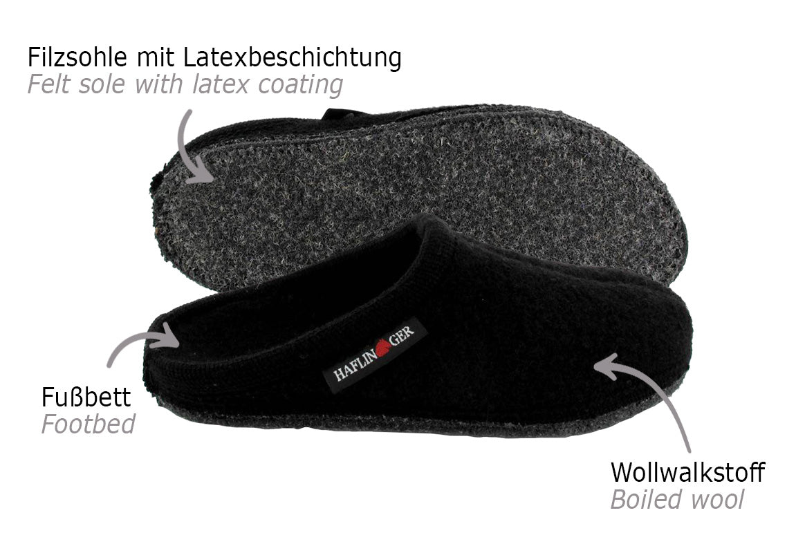 1 HAFLINGER-Boiled-Wool-Soft-Sole-Slipper--Alaska-Black #farbe_Black