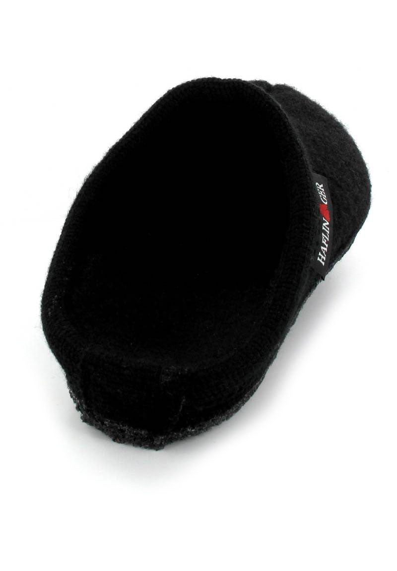 1 HAFLINGER-Boiled-Wool-Soft-Sole-Slipper--Alaska-Black #farbe_Black