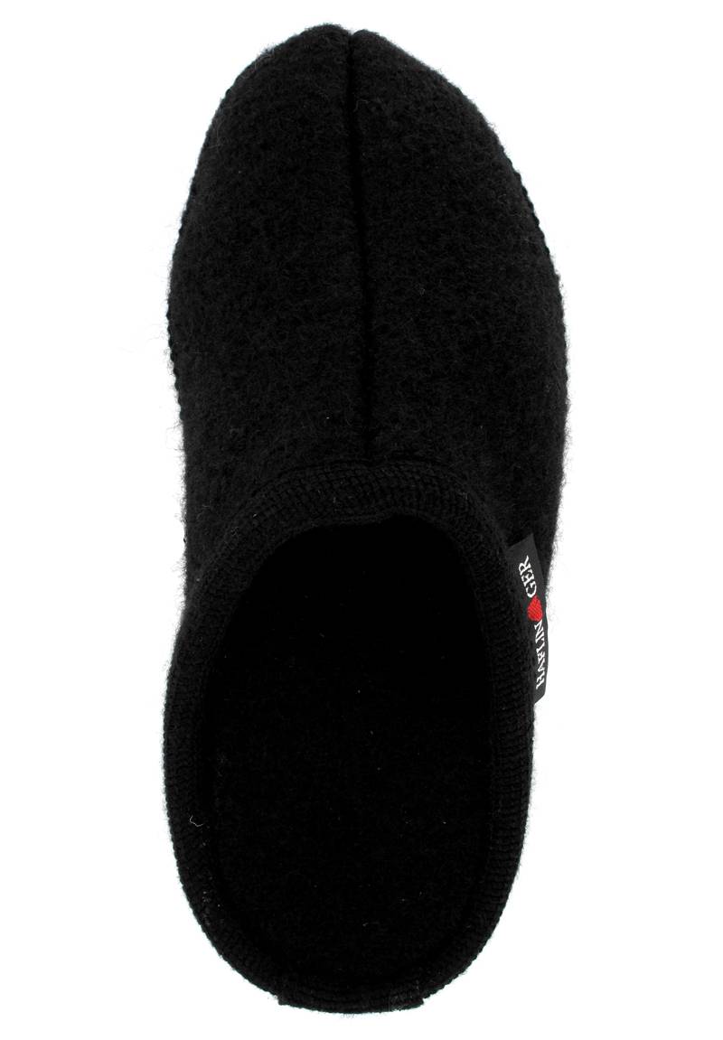 1 HAFLINGER-Boiled-Wool-Soft-Sole-Slipper--Alaska-Black #farbe_Black
