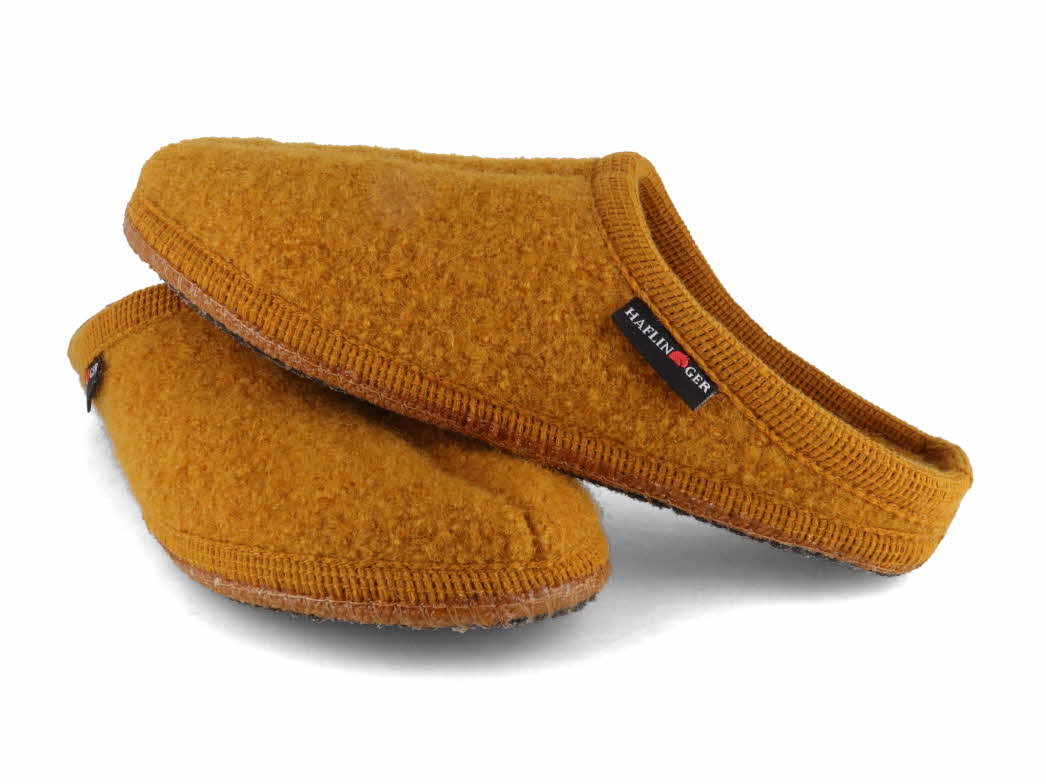 1 HAFLINGER-Men-Women-Felt-Slippers-Alaska-mustard #farbe_Yellow