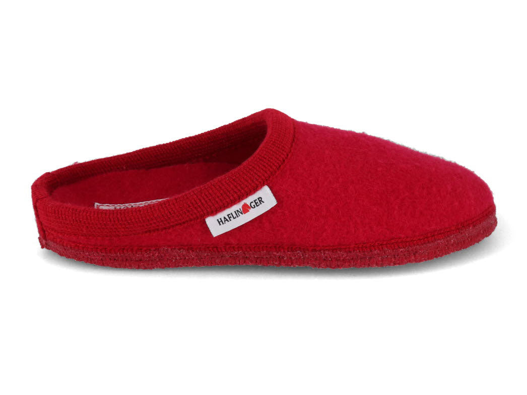 1 HAFLINGER-Slipper--CashmereWalk-Brick-Red #farbe_Red