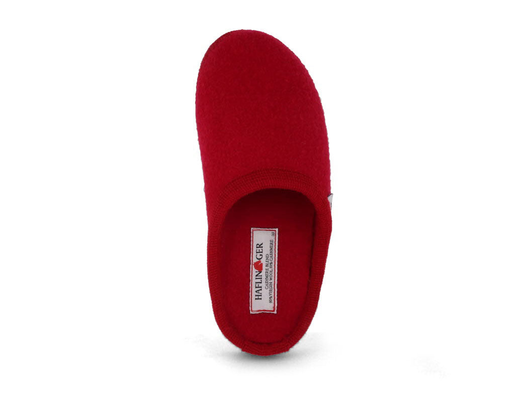 1 HAFLINGER-Slipper--CashmereWalk-Brick-Red #farbe_Red