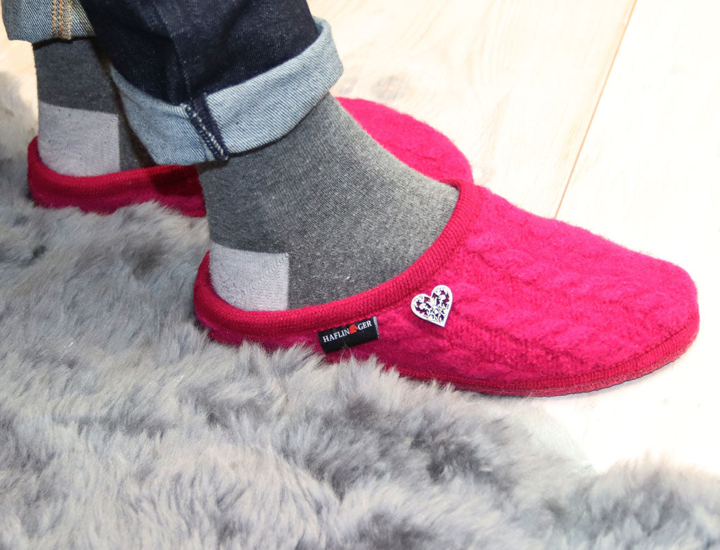 1 HAFLINGER-Slipper--Herzerl-Cardinal-Pink #farbe_Rosa