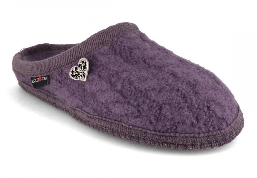 HAFLINGER-Slipper--Herzerl-Aubergine #farbe_Purple