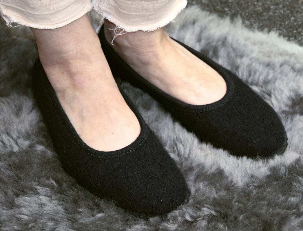 1 HAFLINGER-Women-Felt-Ballerinas-Marina-black #farbe_Black