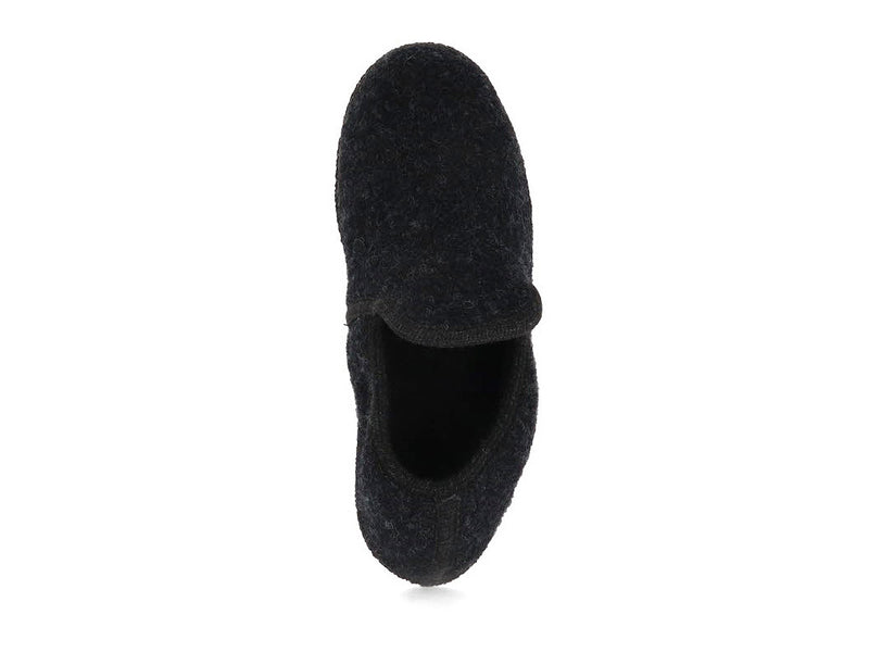 1 HAFLINGER-Women-Men-Closed-Heel-Boiled-Wool-Slippers-Loafer-graphite