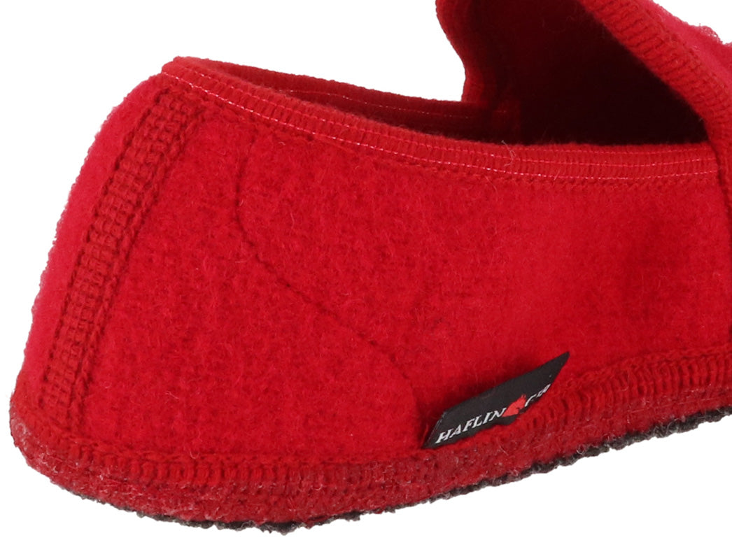 1 HAFLINGER-Women-Closed-Heel-Boiled-Wool-Slippers-Loafer-red #farbe_Red