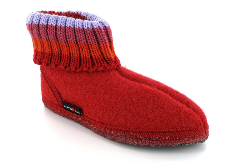 HAFLINGER-Womens-Slippers-Boots--Paul-Brick-Red