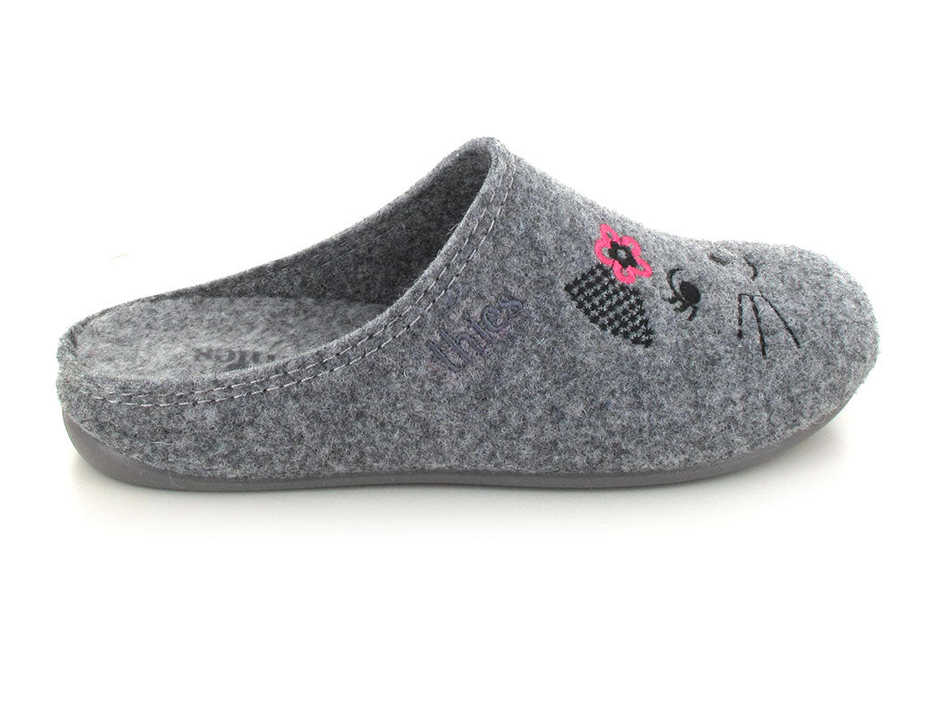 1 THIES-Slipper--Fieltro-Cat-Gris #farbe_Grey