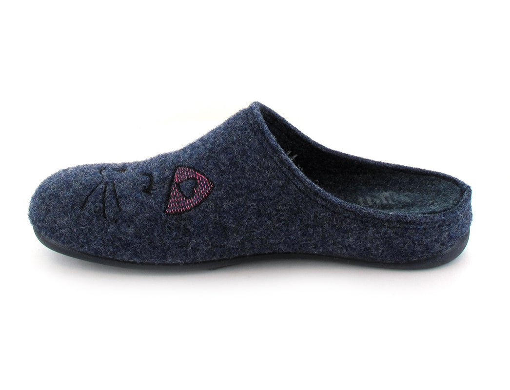 1 THIES-Slipper--Cat-Fieltro-Marinojas #farbe_Blue
