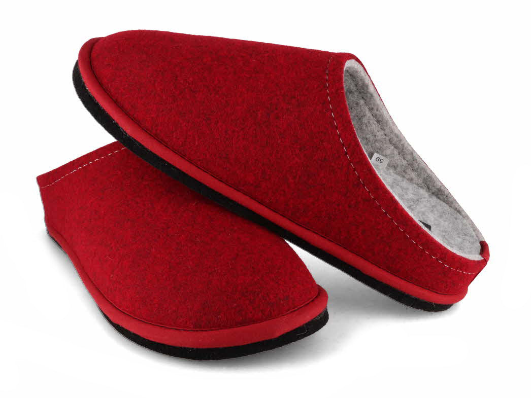 1 LWENWEISS-Women-Slippers-Easy-Bicolor-bordeaux-grey #farbe_Red