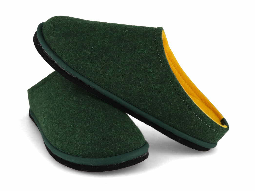 1 LWENWEISS-Men-Women-Slippers-Easy-Bicolor-forrest-green-yellow #farbe_Green