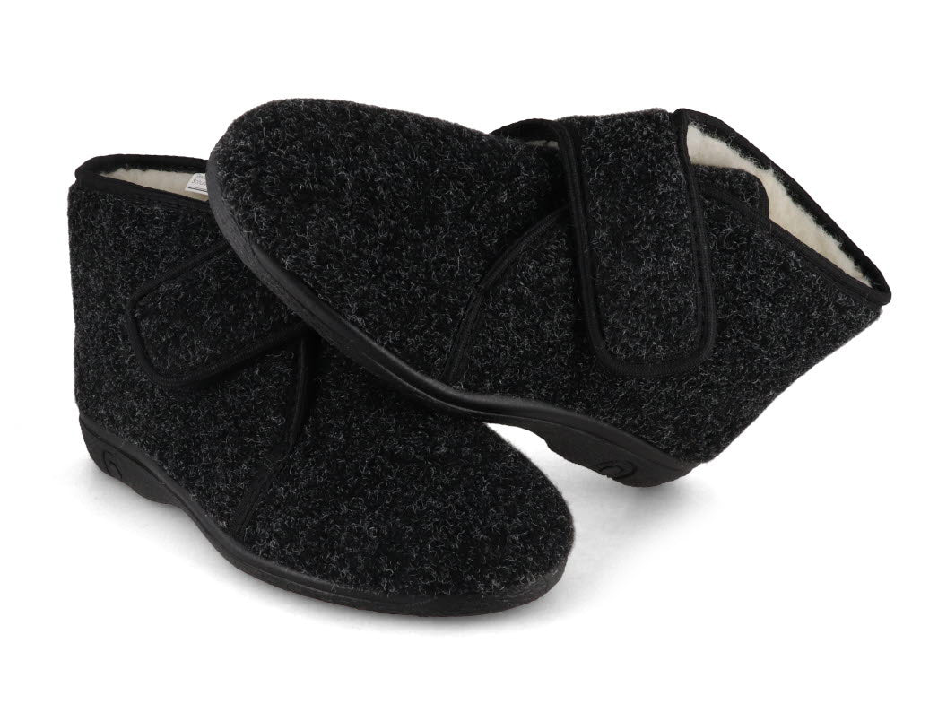 1 Varomed-vital-Slipper-Boots--Velcro-Fastener-Black #farbe_Black