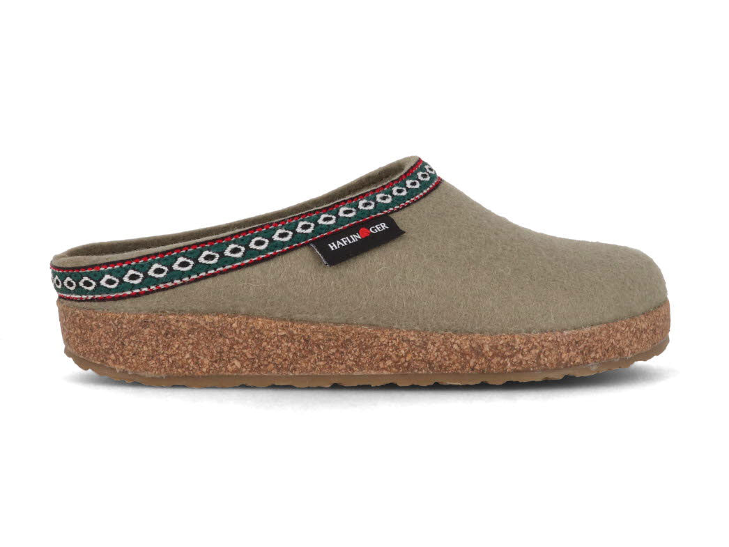 1 HAFLINGER-Men-Women-Felt-Clogs-Grizzly-Franzl-sahara #farbe_Green