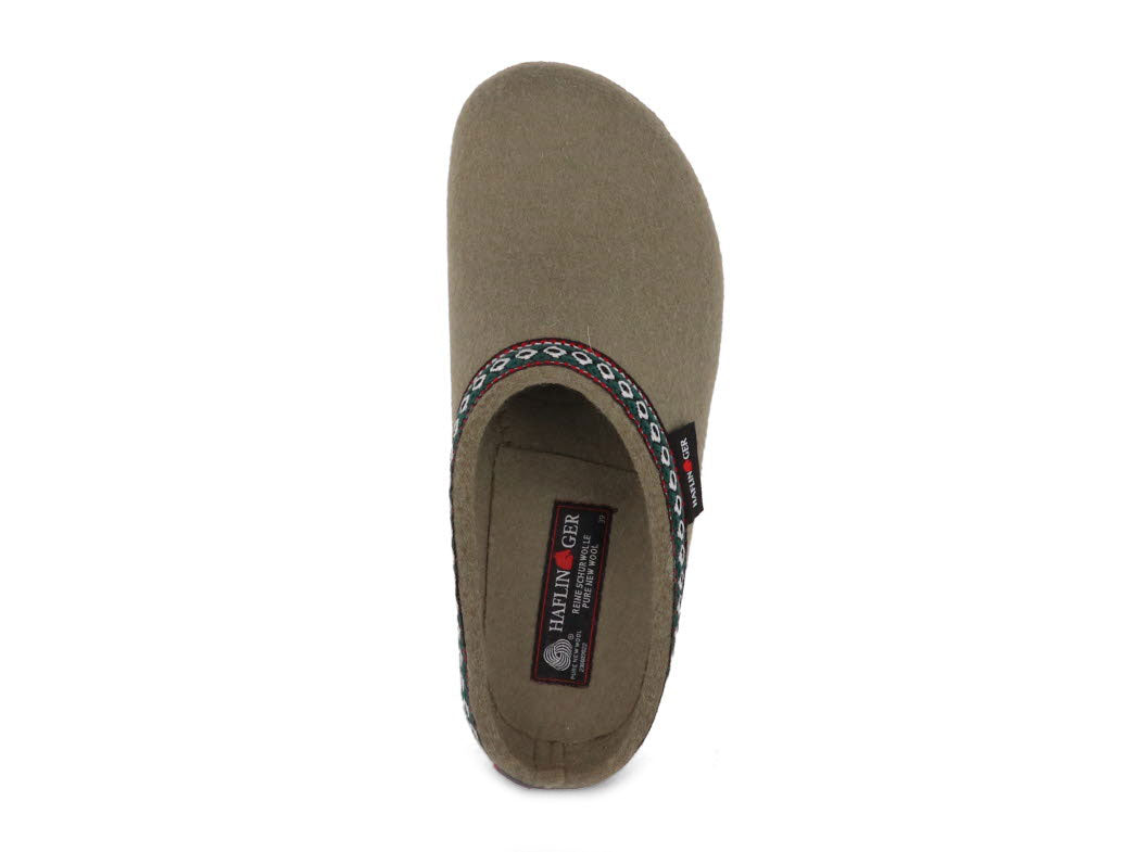1 HAFLINGER-Men-Women-Felt-Clogs-Grizzly-Franzl-sahara #farbe_Green