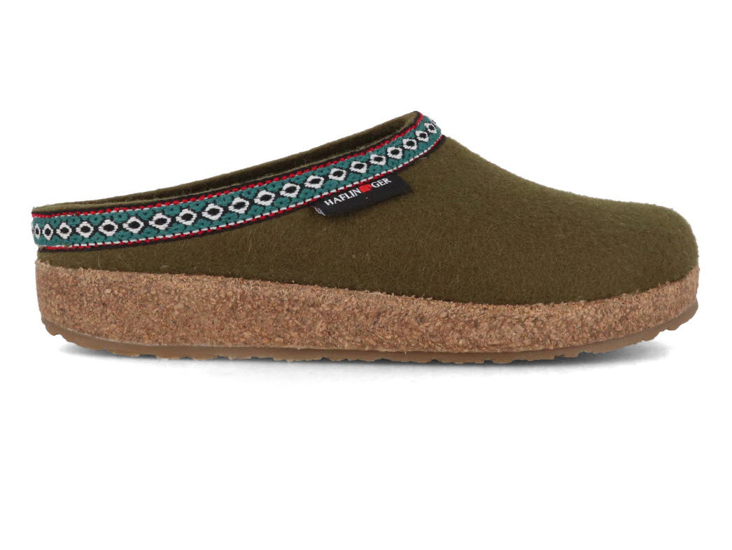 1 HAFLINGER-Women-Men-GZ-Felt-Clogs-Grizzly-Franzl-olive #farbe_Green