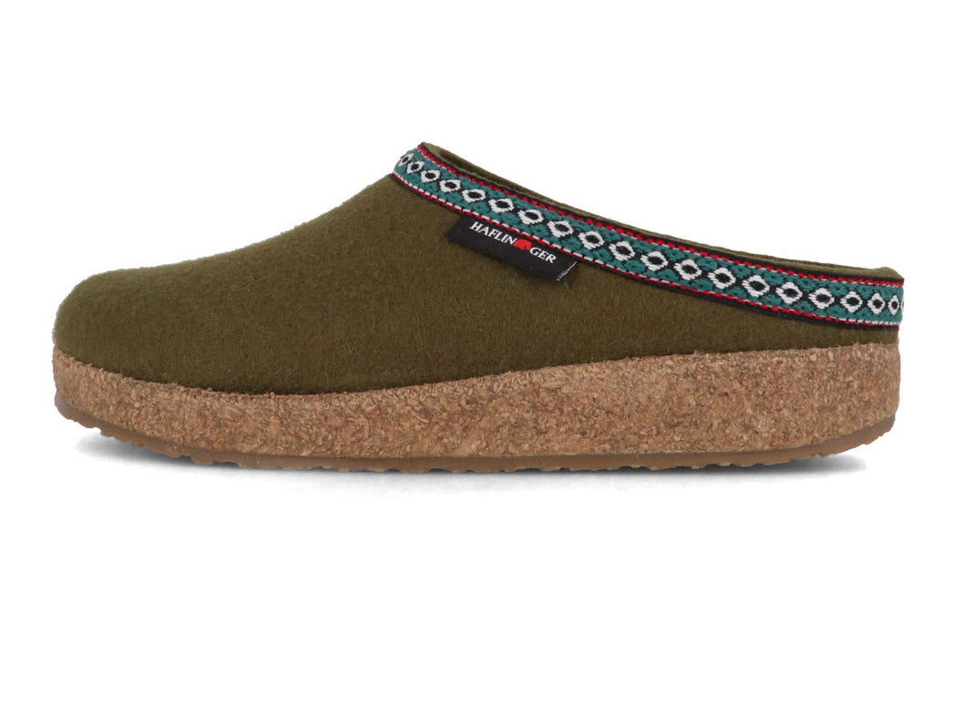 1 HAFLINGER-Women-Men-GZ-Felt-Clogs-Grizzly-Franzl-olive #farbe_Green
