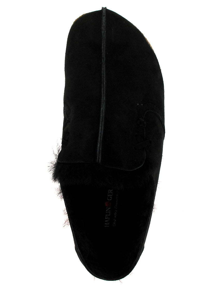 1 HAFLINGER-Sheepskin-Slippers--Saskatchewan-Black #farbe_Black