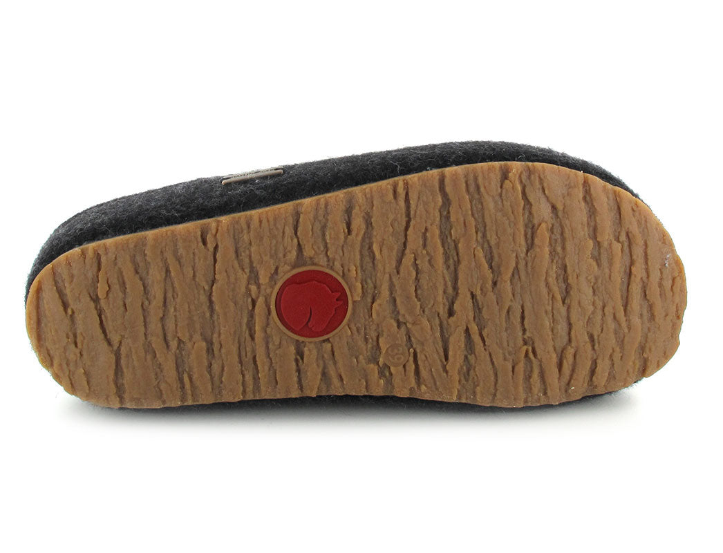 1 HAFLINGER-Wool-Felt-Clog--Grizzly-Michel-Graphite #farbe_Grey