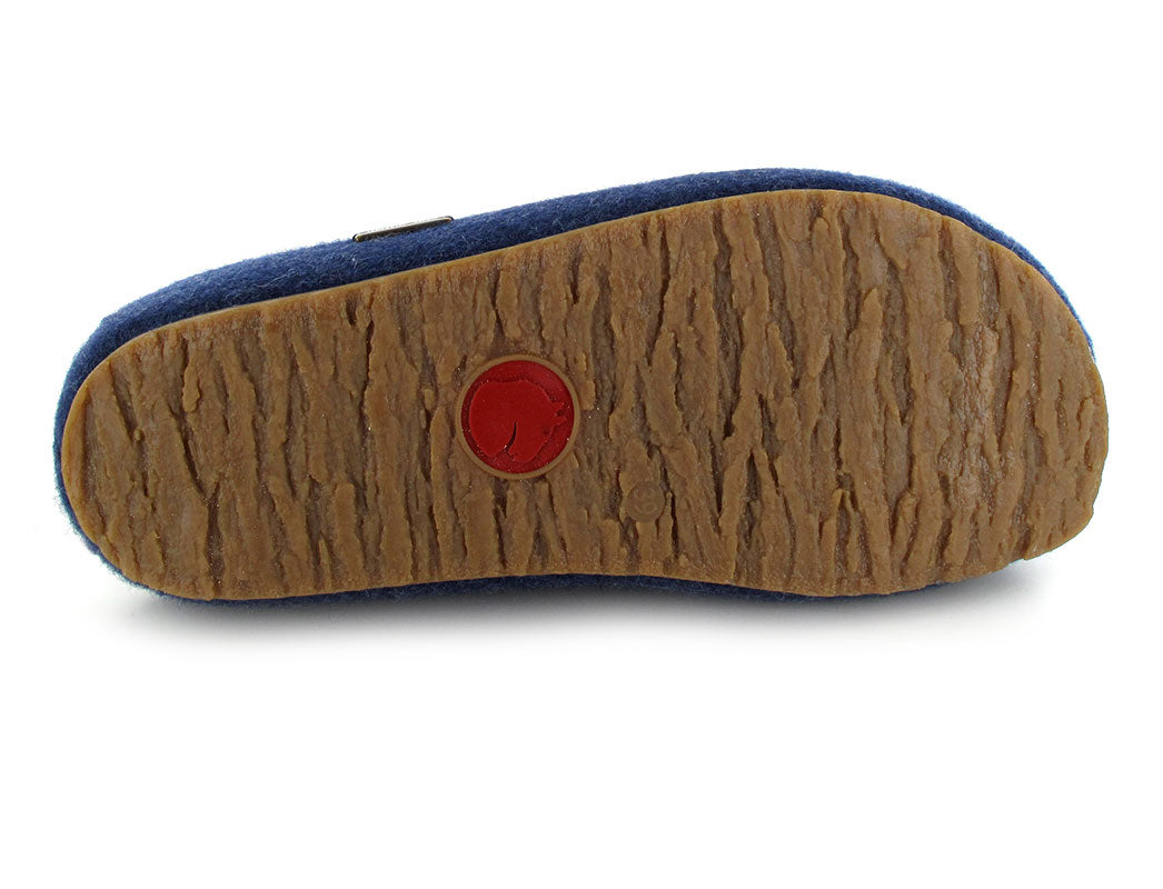 1 HAFLINGER-Felt-Slipper-Clogs--Grizzly-Michel-Blue #farbe_Blue