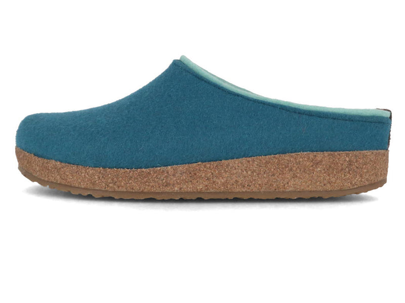 1 HAFLINGER-Women-Felt-Clogs-Grizzly-Kris-turquoise