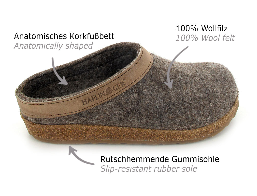 1 HAFLINGER-Clog--Grizzly-Torben-Turf #farbe_Beige