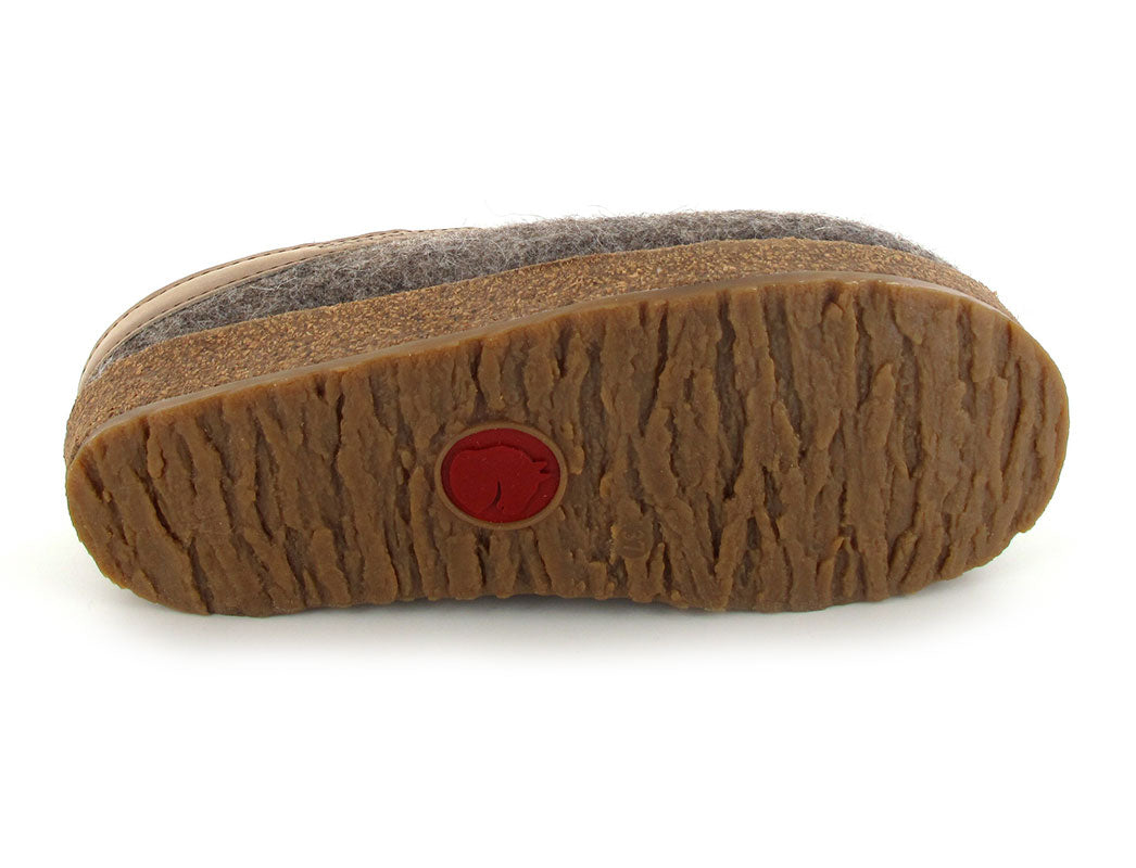 1 HAFLINGER-Clog--Grizzly-Torben-Turf #farbe_Beige