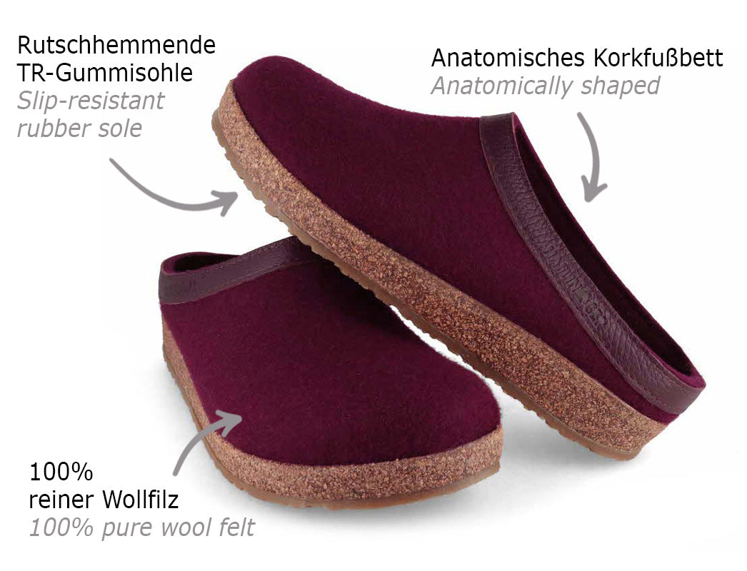 1 HAFLINGER-Clog--Grizzly-Torben-Bordeaux #farbe_Red