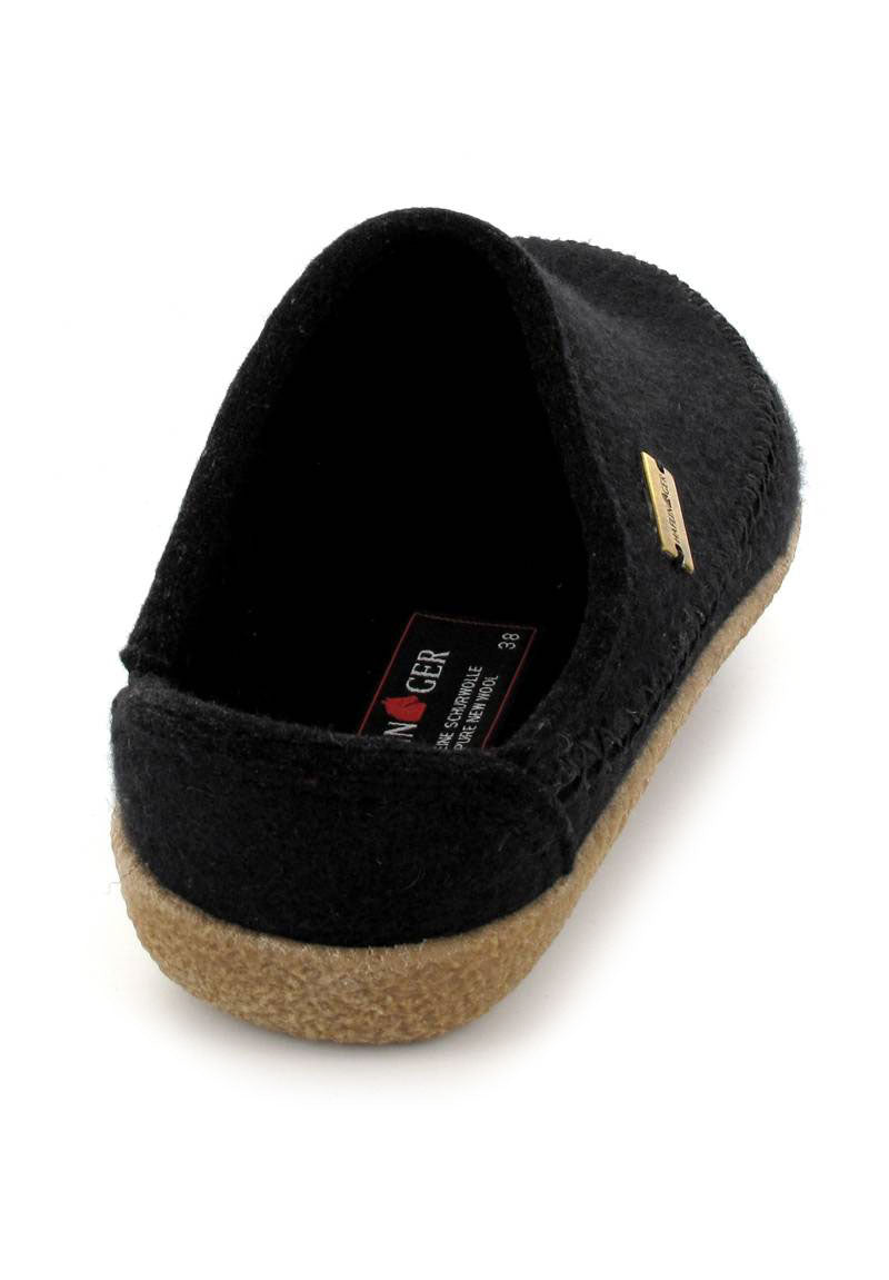 1 HAFLINGER-Slipper-Clog--Blizzard-Credo-Black #farbe_Black