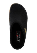 1 HAFLINGER-Slipper-Clog--Blizzard-Credo-Black