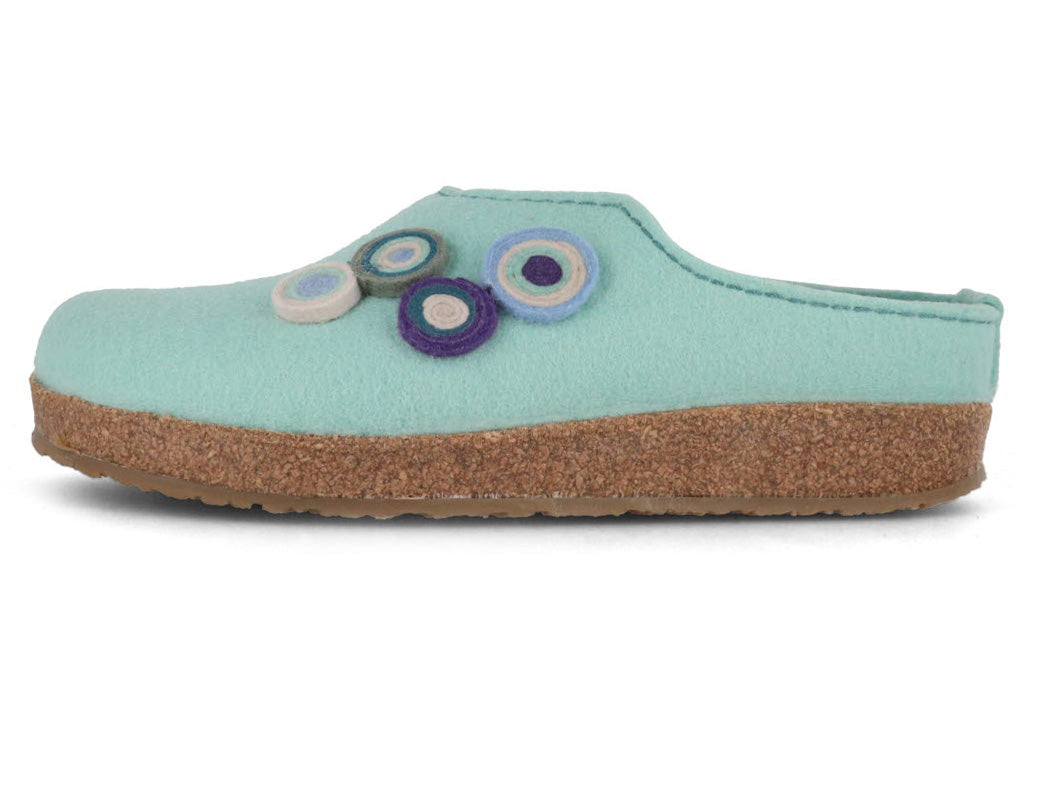 1 HAFLINGER-Women-Felt-Clogs-Grizzly-Kanon-peppermint #farbe_Green